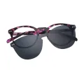 Isaac - Round Purple-Demi Clip On Sunglasses for Men & Women